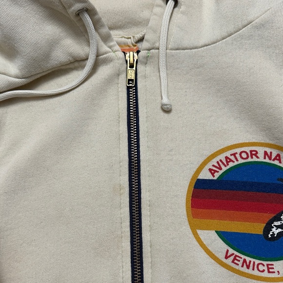 Aviator Nation Cream Hoodie with Rainbow Details - Picture 4 of 9